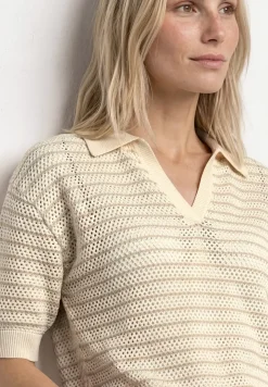 Kurzarm Pullover mit Streifen