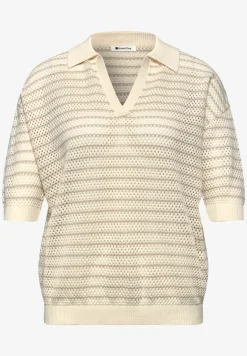 Kurzarm Pullover mit Streifen