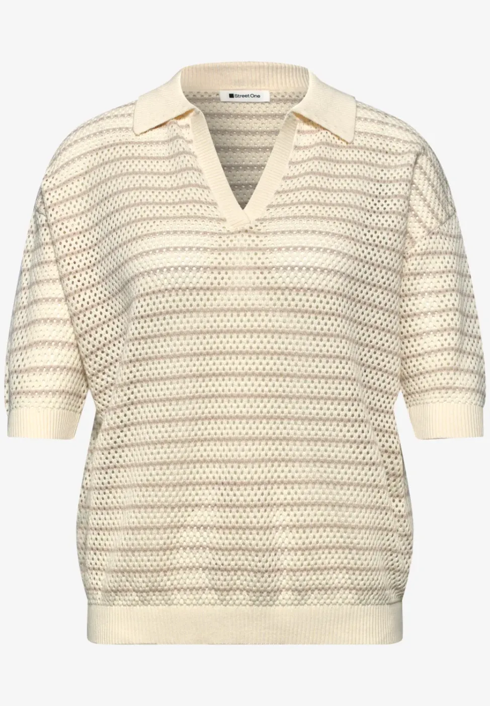 Kurzarm Pullover mit Streifen