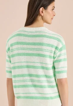 Kurzarm Pullover mit Streifen