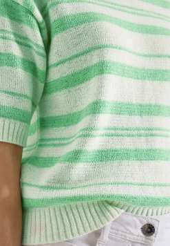 Kurzarm Pullover mit Streifen