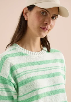 Kurzarm Pullover mit Streifen
