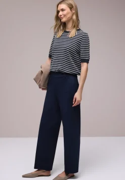 Kurzarm Pullover mit Streifenmuster