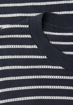 Kurzarm Pullover mit Streifenmuster