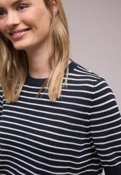 Kurzarm Pullover mit Streifenmuster