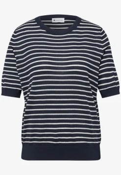 Kurzarm Pullover mit Streifenmuster