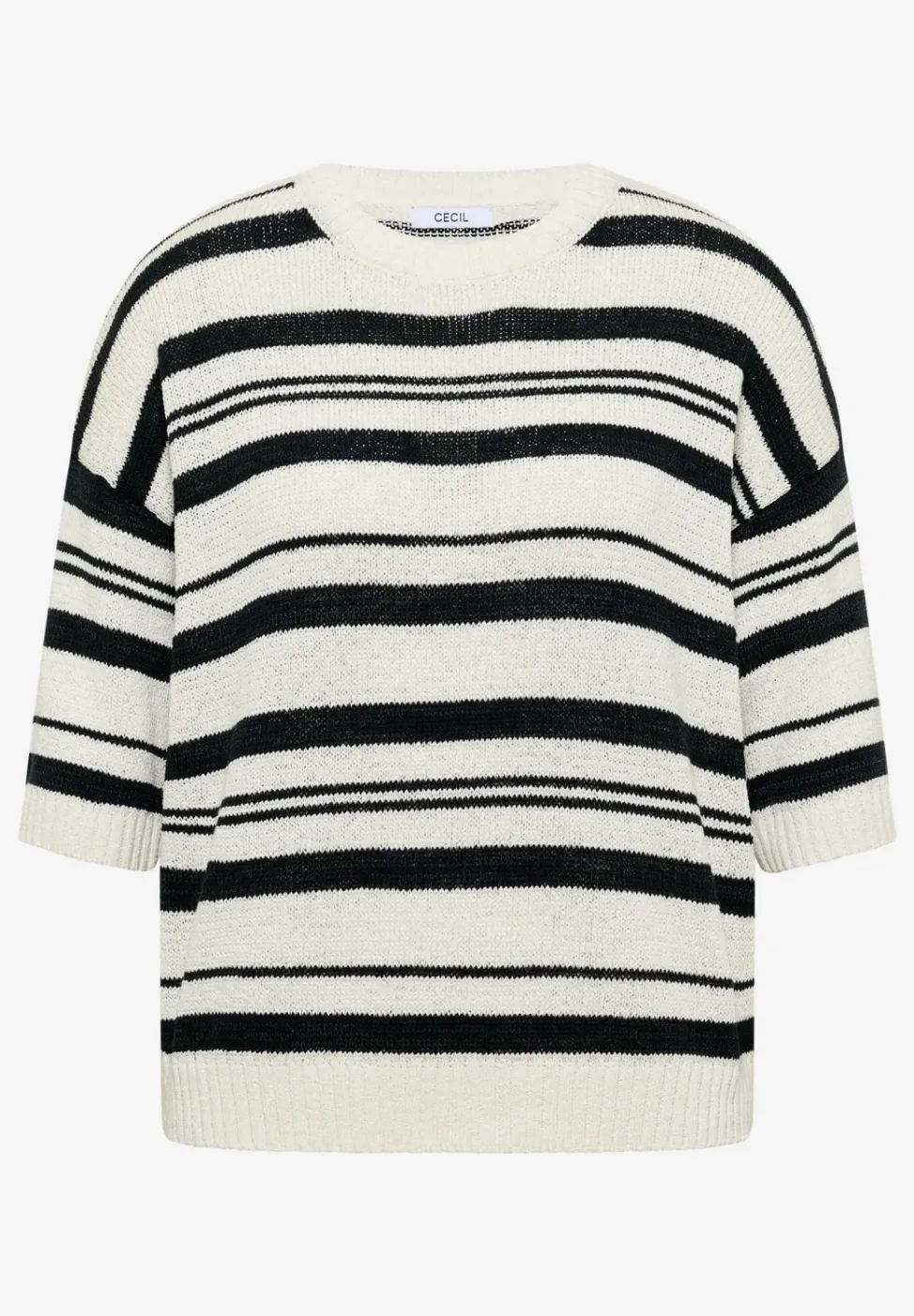 Kurzarm Pullover mit Streifen