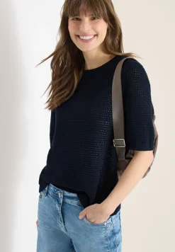 Kurzarm Pullover mit Struktur