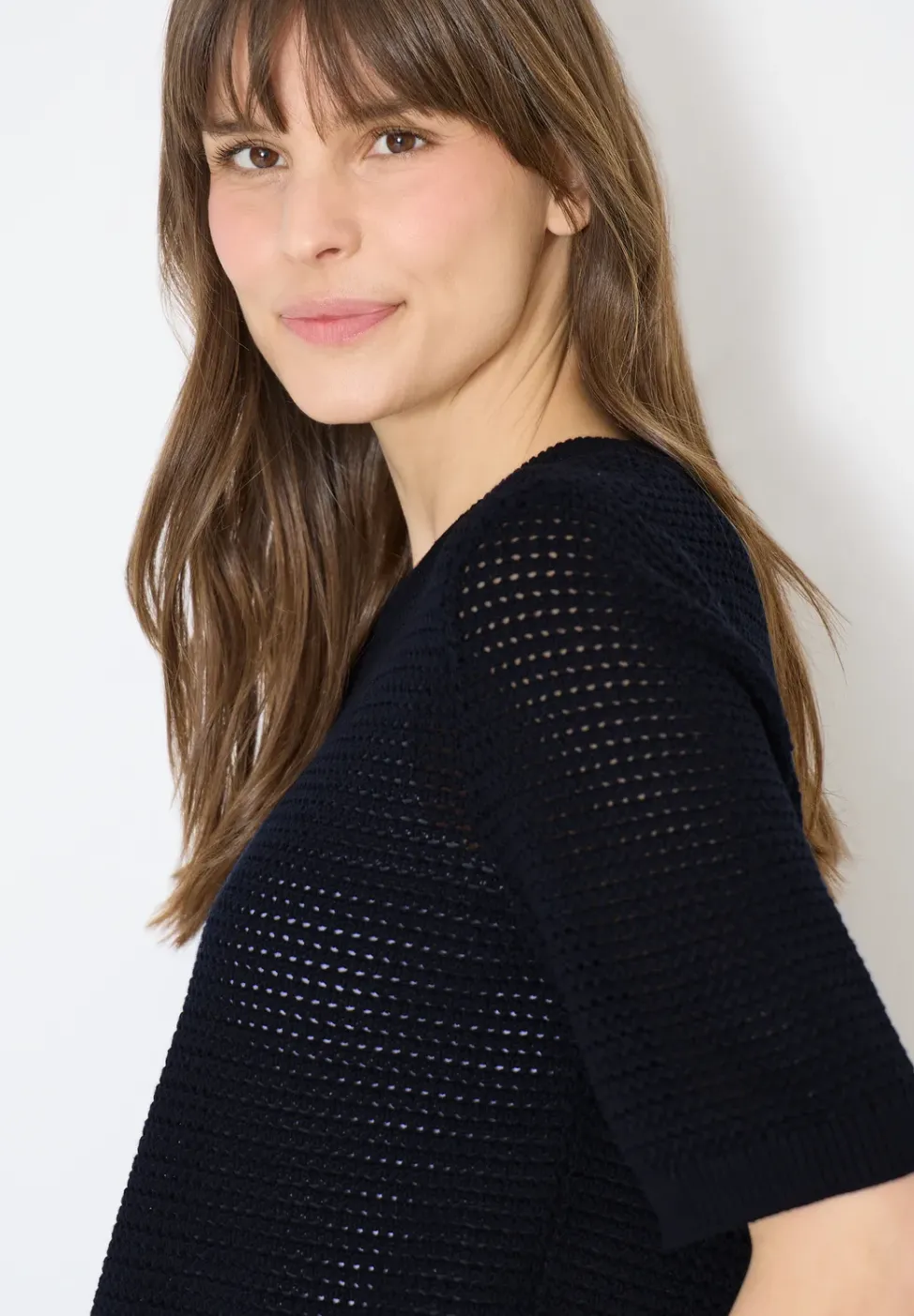 Kurzarm Pullover mit Struktur