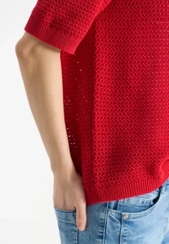 Kurzarm Pullover mit Struktur