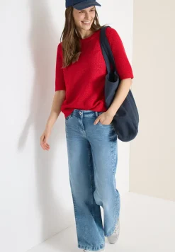 Kurzarm Pullover mit Struktur