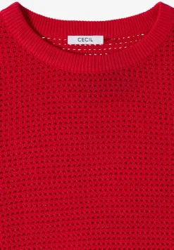 Kurzarm Pullover mit Struktur