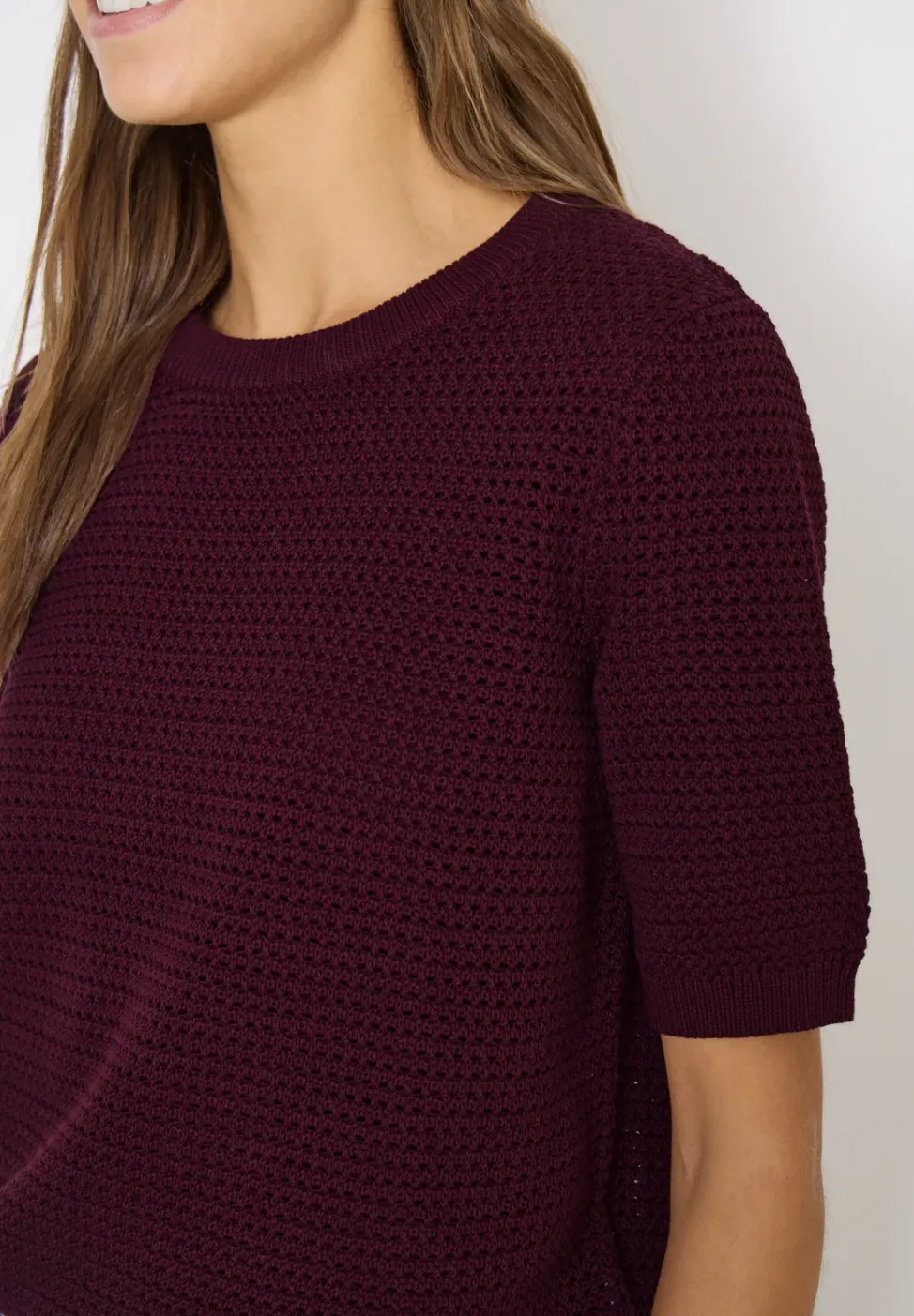 Kurzarm Pullover mit Struktur