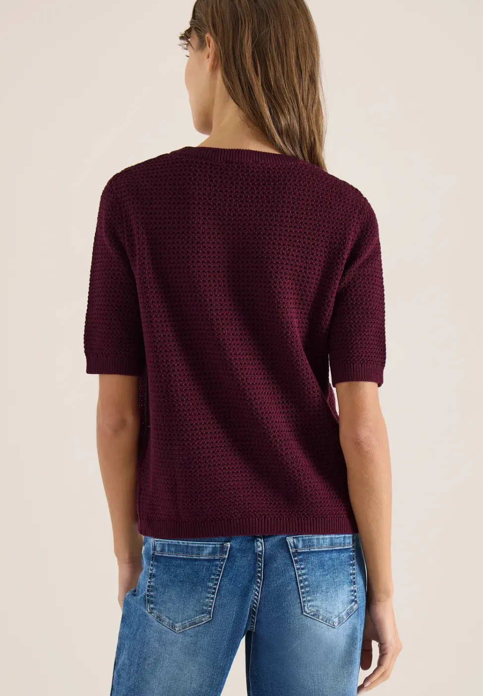 Kurzarm Pullover mit Struktur