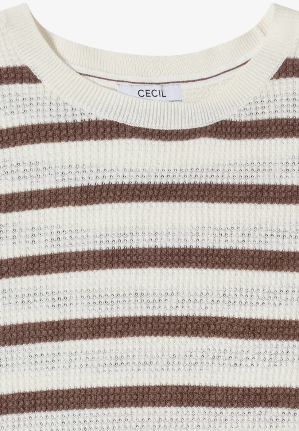 Kurzarm Pullover mit Struktur und Streifen