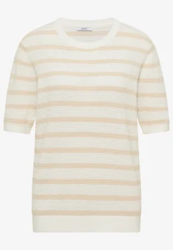Kurzarm Pullover mit Struktur und Streifen