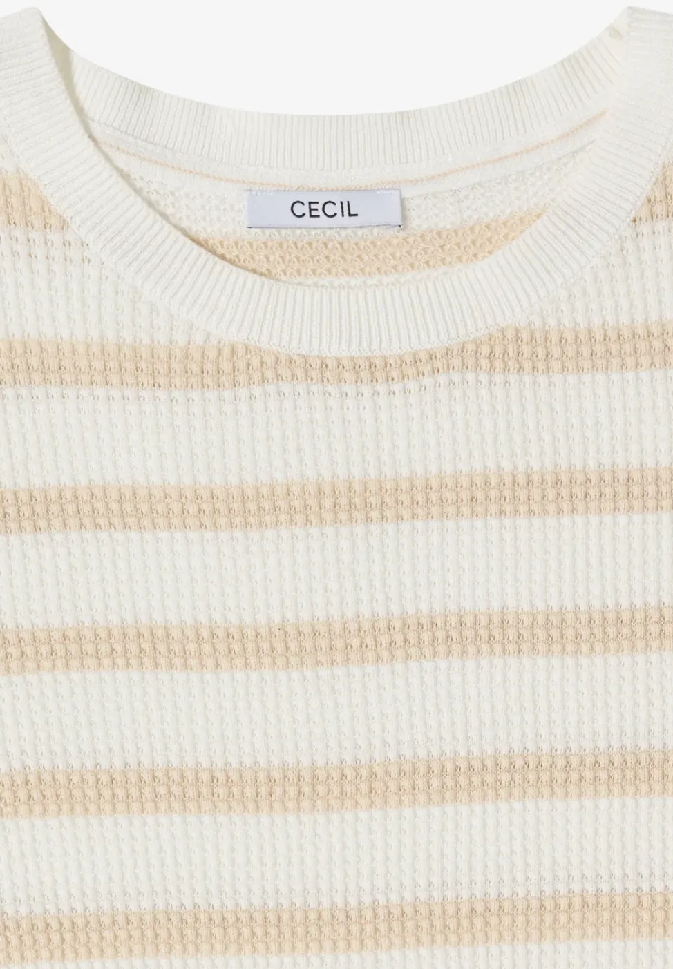 Kurzarm Pullover mit Struktur und Streifen