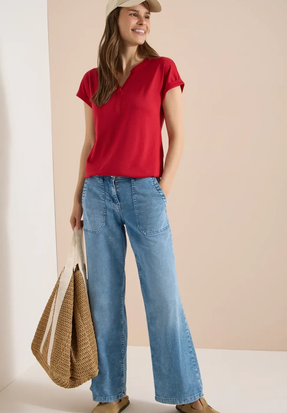 Kurzarm Shirt im Tunika-Look