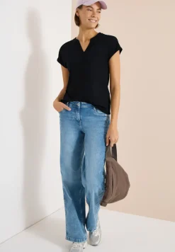 Kurzarm Shirt im Tunika-Look