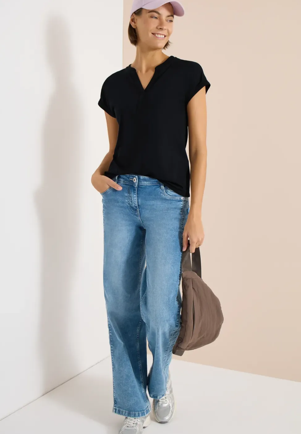 Kurzarm Shirt im Tunika-Look