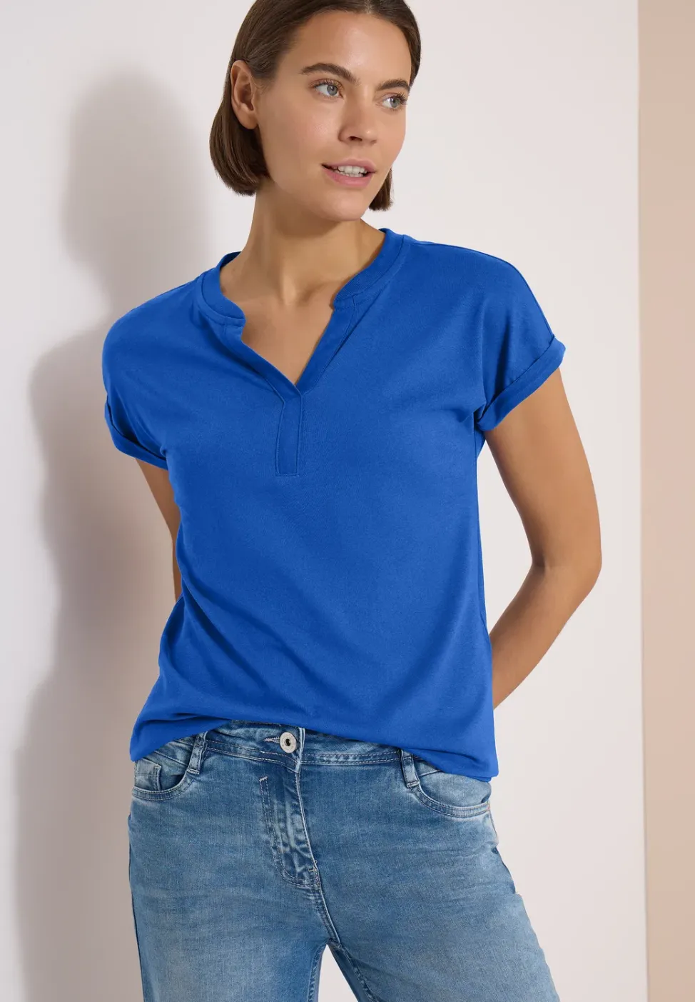 Kurzarm Shirt im Tunika-Look