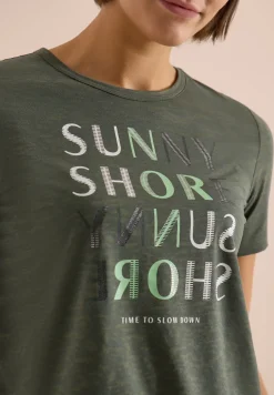 Kurzarm Shirt in Ausbrenner-Optik