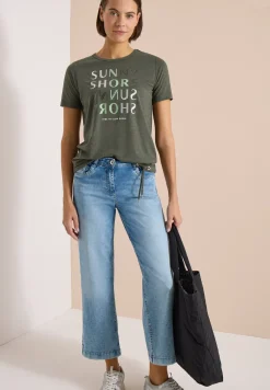 Kurzarm Shirt in Ausbrenner-Optik