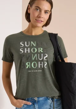 Kurzarm Shirt in Ausbrenner-Optik