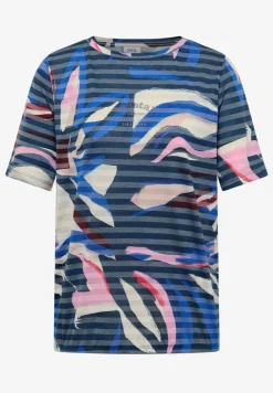 Kurzarm Shirt mit Ausbrennerstreifen