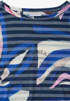 Kurzarm Shirt mit Ausbrennerstreifen