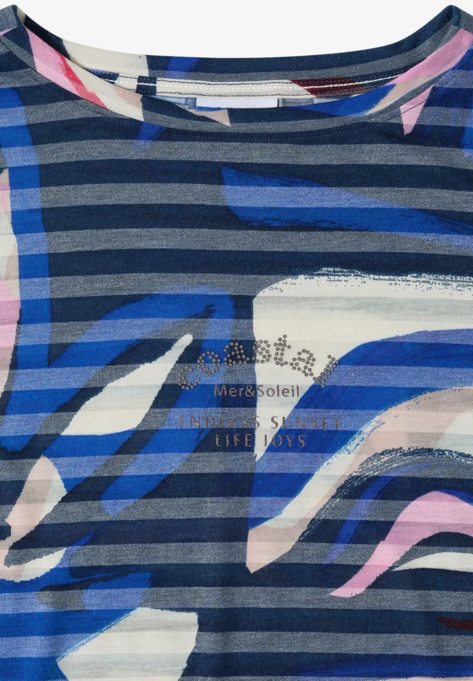 Kurzarm Shirt mit Ausbrennerstreifen