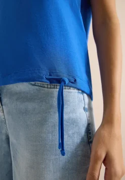 Kurzarm Shirt mit Boatneck und Raffung