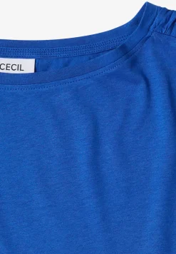 Kurzarm Shirt mit Boatneck und Raffung