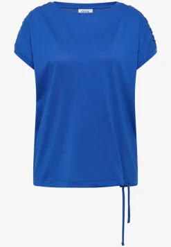 Kurzarm Shirt mit Boatneck und Raffung