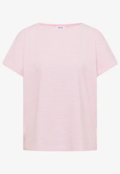 Kurzarm Shirt mit Boatneck und Knöpfen