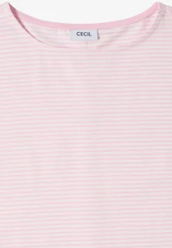 Kurzarm Shirt mit Boatneck und Knöpfen