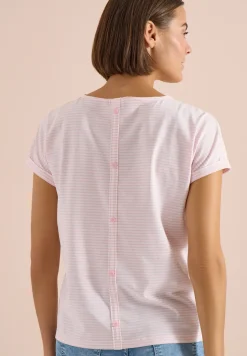 Kurzarm Shirt mit Boatneck und Knöpfen