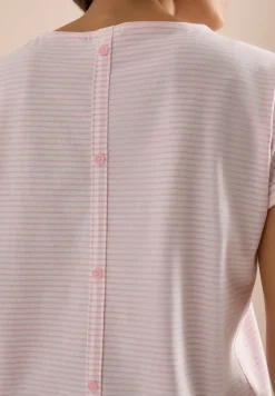 Kurzarm Shirt mit Boatneck und Knöpfen