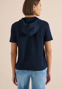 Kurzarm Shirt mit Kapuze und Wording