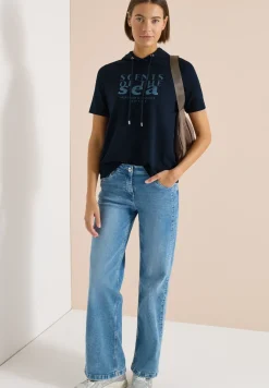 Kurzarm Shirt mit Kapuze und Wording