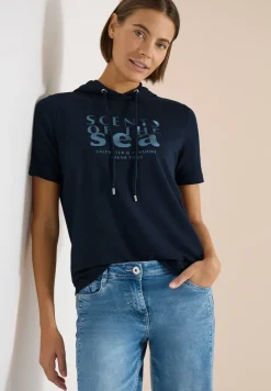Kurzarm Shirt mit Kapuze und Wording