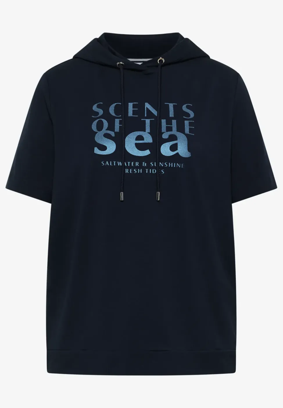 Kurzarm Shirt mit Kapuze und Wording