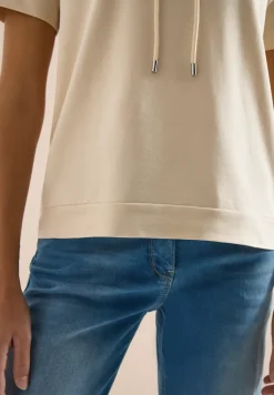 Kurzarm Shirt mit Kapuze und Wording