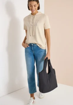 Kurzarm Shirt mit Kapuze und Wording