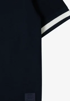 Kurzarm Shirt mit Kapuze und Rippdetails