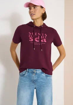 Kurzarm Shirt mit Kapuze und Wording