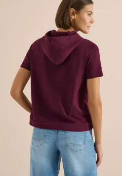 Kurzarm Shirt mit Kapuze und Wording