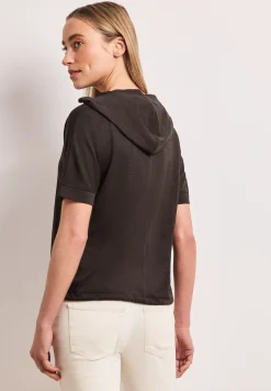 Kurzarm Shirt mit Kapuze und Tunnelzug
