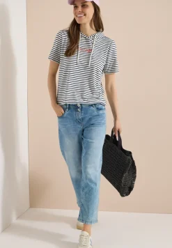 Kurzarm Shirt mit Kapuze und Glitzer
