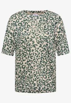 Kurzarm Shirt mit Knöpfen und Leo-Print